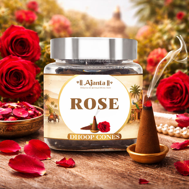 Natural Red Rose Dhoop Cones – Premium Floral Fragrance for Pooja, Meditation & Home Aroma