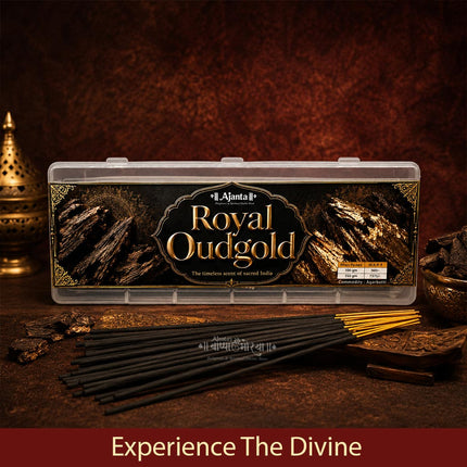 Royal Oud Gold Premium Incense Sticks (Agarbatti) Hand-Rolled Oud Fragrance for Puja, Meditation & Home