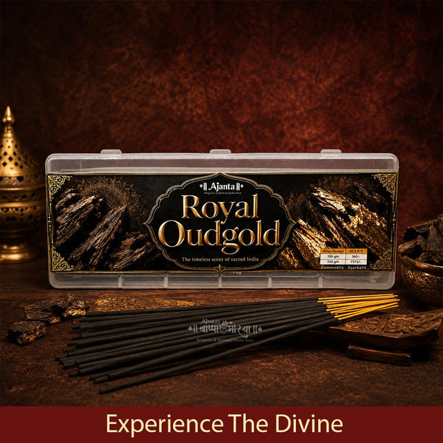 Royal Oud Gold Premium Incense Sticks (Agarbatti) Hand-Rolled Oud Fragrance for Puja, Meditation & Home