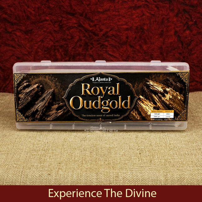 Royal Oud Gold Premium Incense Sticks (Agarbatti) Hand-Rolled Oud Fragrance for Puja, Meditation & Home