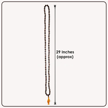 Red Sandalwood Japa Mala with Yellow Tassel for Meditation & Chanting Spiritual Prayer Beads for Yoga, Pooja, and Mantras