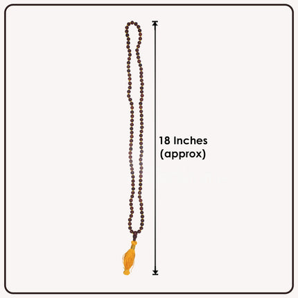 Red Sandalwood Japa Mala with Yellow Tassel for Meditation & Chanting Spiritual Prayer Beads for Yoga, Pooja, and Mantras