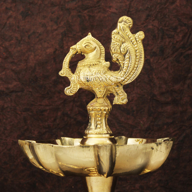 Brass Peacock Mahabharat  Oil Lamp Diya  | Traditional Deepak for Mandir | Diwali Decoration | Festival Oil Diya  Pooja Worship