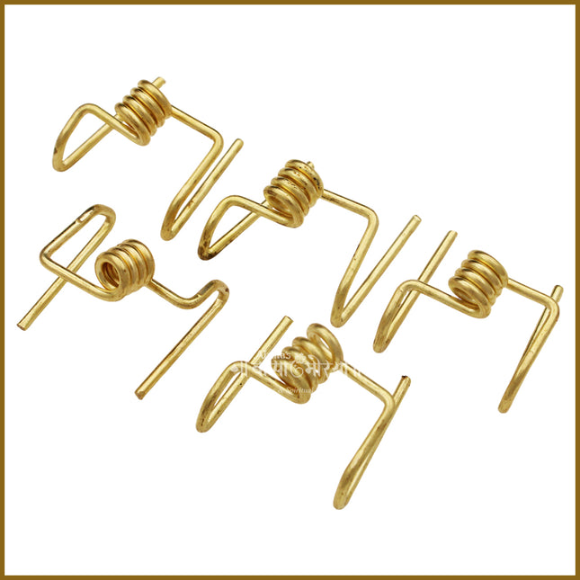 Pure Brass Samai Lamp Kadi | Spill-Free Wick Holder Clip for Pooja Samai/Vilakku | Durable Brass Accessory for Daily Temple & Home Use