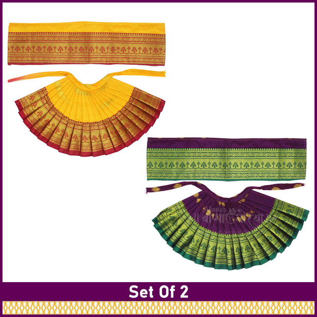 Maharani Devi Poshak for Goddess Idol & Kalash | Traditional Mata Rani Dress for Puja & Festivals (7 Inch Poshak ) (Set Of 2)