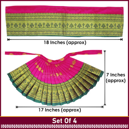 Maharani Devi Dress Royal Devi Poshak Lehanga & Dupatta for Goddess Idol / Kalash Puja  Margashish Guruvar Vrat Varalakshmi Puja ( Set Of 4) (7 Inch Poshak)