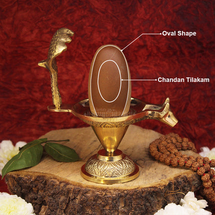 महादेवाचे चंदन स्वयंभू अंडाकृती शिवलिंग, मूळ नैसर्गिक आणि दुर्मिळ नर्मदेश्वर शिवलिंग योनिबेससह | नैसर्गिक नर्मदा दगडी शिवलिंग