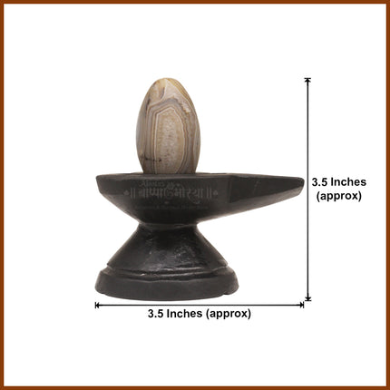 Bhasm Vibhuti Mahadeva Shivling With Divine Nandi Vahan Of Shiva With Trishul For Home Temple Decor  Sacred Shiva Lingam For Mahashivratri & Shravan Pujan