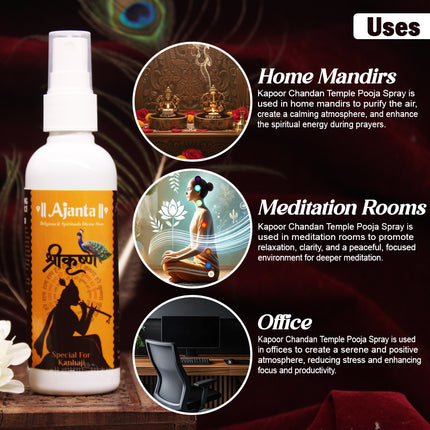 Shree  Krishna Temple Spray Multiple Uses fragrance spray for home temple//laddu gopal spray//dieties perfume (Temple Room Spray & Air Freshner) (100 ml)