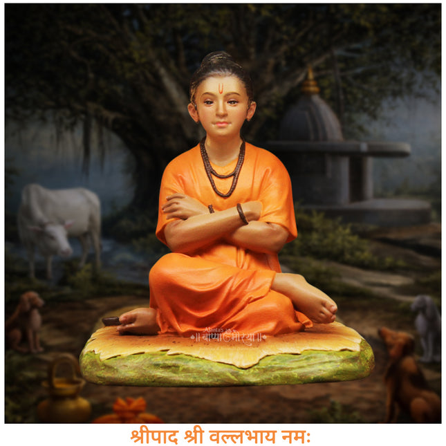 Shreepad Shri Vallabh Idol Murti श्री वल्लभ स्वामी प्रतिमा 4.5 Inch Elegant Devotional Statue for Peace & Blessing   Divine Sitting Statue for Home Temple & Pooja