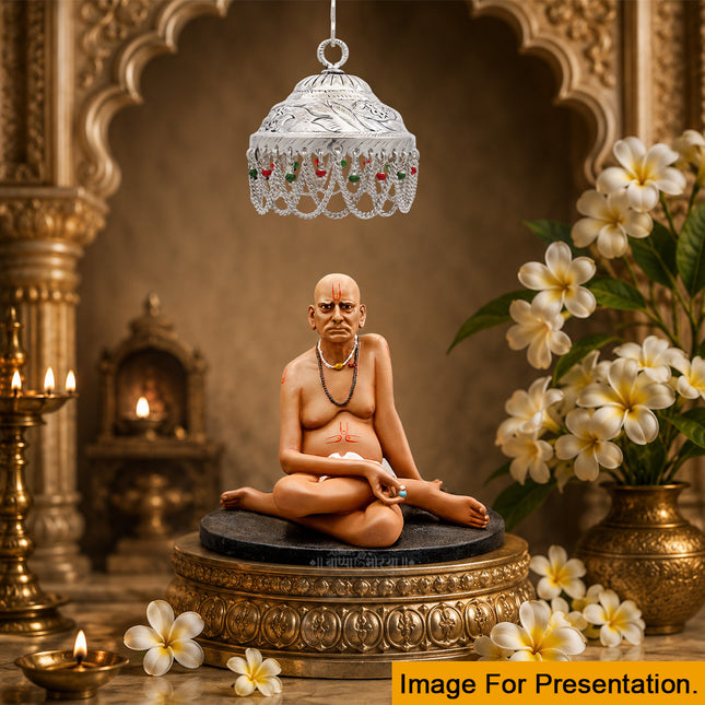 Deity Chhatra for Swami Ganpati Radha Krishna God & Goddess Idols स्वामी गणपती राधा कृष्ण तसेच देव-देवी मूर्तींसाठी पितळी सजावटी मंदिर छत्र Mandir Chatra  for Navratri Daily Pooja Temple Decoration (4 Inch Diameter)
