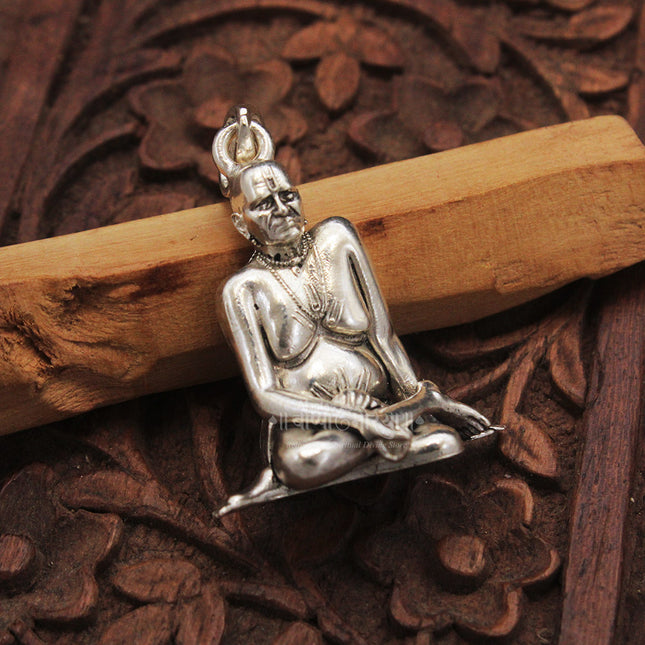 Spiritual Swami Samarth Pendant for Men & Women Pure Silver Religious Swami Of Akkalkot Swami Smarth Locket for Good Health & Wealth