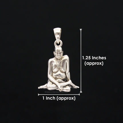 Spiritual Swami Samarth Pendant for Men & Women Pure Silver Religious Swami Of Akkalkot Swami Smarth Locket for Good Health & Wealth
