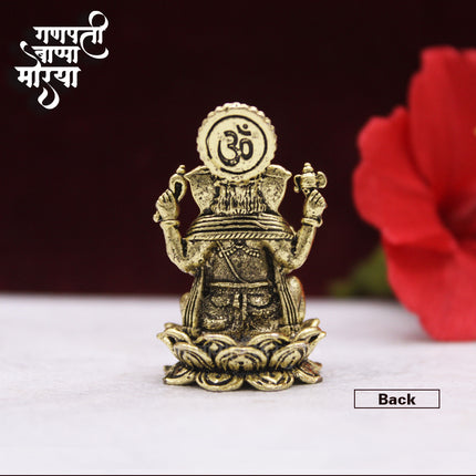 Ganesha Idol Ganesh for Car Dashboard Statue Ganpati Vinayaka Vinayagar Figurine Diwali Gifts Home Decor Luck, Success for Small Murti Puja Lord Gift Office Desk Room (1.5 Inch)