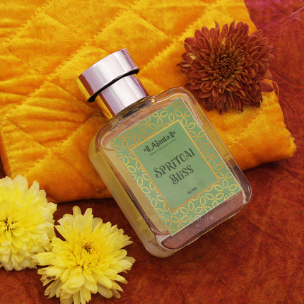 Spiritual Bliss – Calm & Soothing Aroma Premium Long-Lasting Natural Fragrance for Men & Women | Luxurious Oriental Aroma in Elegant Glass Bottle – 50ml
