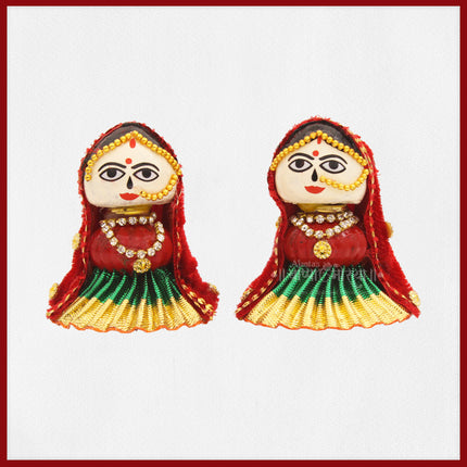Lord Riddhi Siddhi Ganpati's Wife Idol for Home Temple, Navaratri, Diwali, Home Decoration Made of Supari(Betel Nuts) - Multicolor