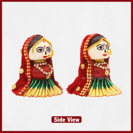 Lord Riddhi Siddhi Ganpati's Wife Idol for Home Temple, Navaratri, Diwali, Home Decoration Made of Supari(Betel Nuts) - Multicolor