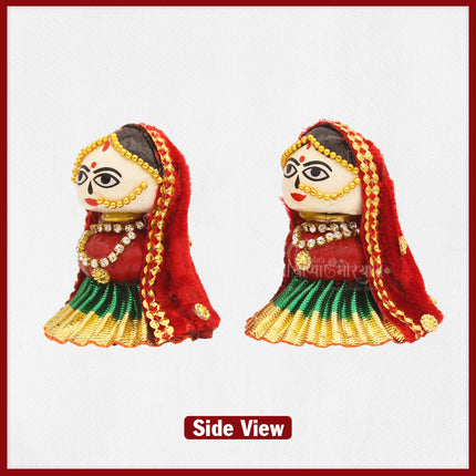 Lord Riddhi Siddhi Ganpati's Wife Idol for Home Temple, Navaratri, Diwali, Home Decoration Made of Supari(Betel Nuts) - Multicolor