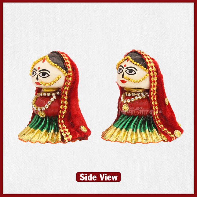 Lord Riddhi Siddhi Ganpati's Wife Idol for Home Temple, Navaratri, Diwali, Home Decoration Made of Supari(Betel Nuts) - Multicolor