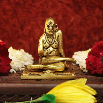 Shree Swami Samarth Idol – Rajadhiraj Yogiraj Swami Samarth Jagadguru Swami Samarth Akkalkot Swami Murti for Home Temple | Divine Spiritual Statue (2.5 INCH)