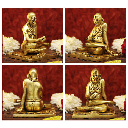 Shree Swami Samarth Idol – Rajadhiraj Yogiraj Swami Samarth Jagadguru Swami Samarth Akkalkot Swami Murti for Home Temple | Divine Spiritual Statue (2.5 INCH)