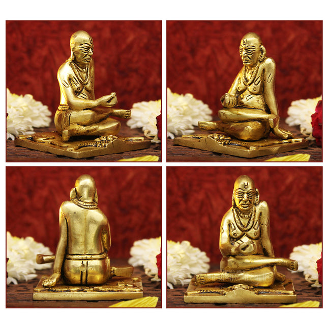 Shree Swami Samarth Idol – Rajadhiraj Yogiraj Swami Samarth Jagadguru Swami Samarth Akkalkot Swami Murti for Home Temple | Divine Spiritual Statue (2.5 INCH)