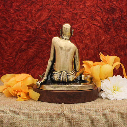 Brass Akkalkot  ब्रह्मांडनायक श्री स्वामी समर्थ महाराज Swami Samarth Maharaj Idol - 4 Inch | Swamy Samarth Maharaj | Akkalkot Maharaj | Akkalkot Swamy  - Religious Statue for Pooja, Home Decor