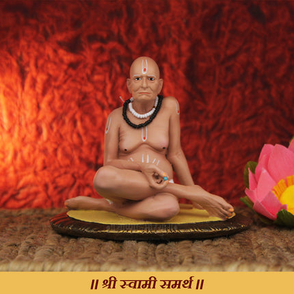 श्री स्वामी समर्थ मूर्ती – राजाधिराज योगीराज स्वामी समर्थ जगद्गुरू स्वामी समर्थ अक्कलकोट स्वामी मूर्ती घरगुती मंदिरासाठी | दिव्य आध्यात्मिक मूर्ती (४ इंच)