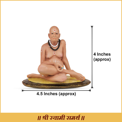 श्री स्वामी समर्थ मूर्ती – राजाधिराज योगीराज स्वामी समर्थ जगद्गुरू स्वामी समर्थ अक्कलकोट स्वामी मूर्ती घरगुती मंदिरासाठी | दिव्य आध्यात्मिक मूर्ती (४ इंच)