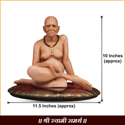 श्री सच्चिदानंद स्वामी समर्थ ब्रह्मांडनायक अक्कलकोट निवास राजाधिराज योगीराज दिव्य फायबर मूर्ती (१० इंच)