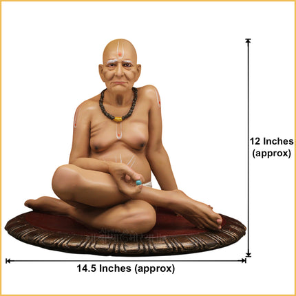 सद्गुरू स्वामी समर्थ महाराज मूर्ती परम कृपाळू श्री स्वामी समर्थ मूर्ती – राजाधिराज योगीराज जगद्गुरू दिव्य मूर्ती (१२ इंच)