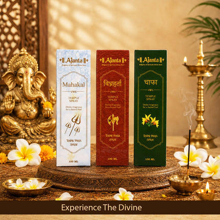 Festival Temple Shravan Ganpati Combo Divine Temple Spray Combo – Chafa, Mahakal & Vighnaharta Fragrance Sprays for Puja, Mandir, Aarti, Meditation & Home