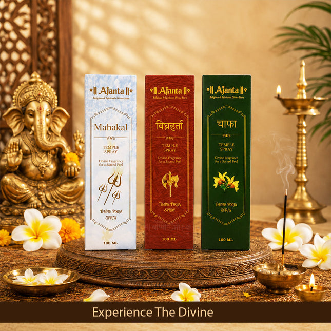 Festival Temple Shravan Ganpati Combo Divine Temple Spray Combo – Chafa, Mahakal & Vighnaharta Fragrance Sprays for Puja, Mandir, Aarti, Meditation & Home