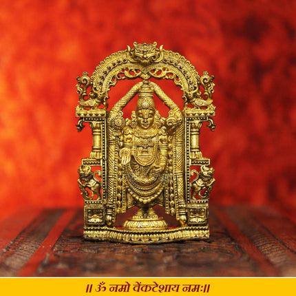 Tirupati Balaji Idol Statue  Prabhavali  Sri Venkateshwara Swami Tirupati Balaji Statue Figurine(2 inches Height)
