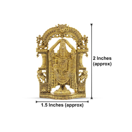 Tirupati Balaji Idol Statue  Prabhavali  Sri Venkateshwara Swami Tirupati Balaji Statue Figurine(2 inches Height)
