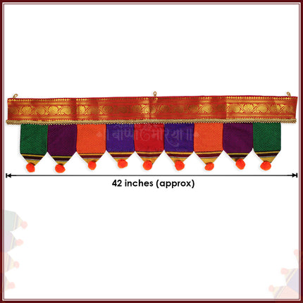 Traditional Toran, Multicolour Door Hanging with Decorative Border, (42 Inches Length)