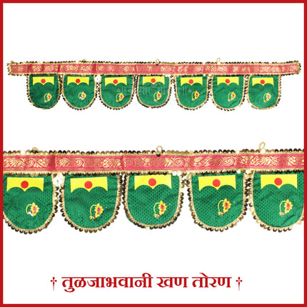 Tuljabhavani Devi Toran – Traditional Khan Door Hanging Toran for Home Temple, Main Entrance & Festive Decor