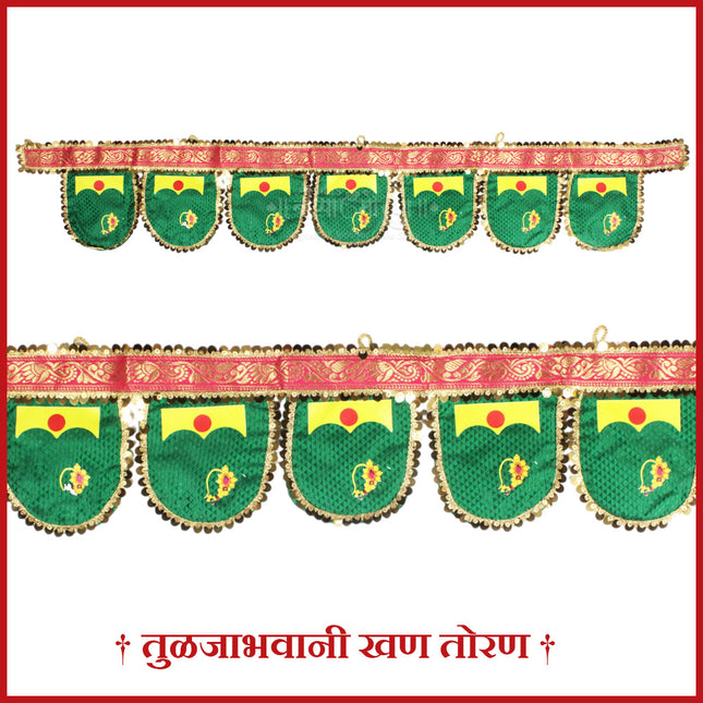 Tuljabhavani Devi Toran – Traditional Khan Door Hanging Toran for Home Temple, Main Entrance & Festive Decor