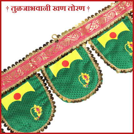 Tuljabhavani Devi Toran – Traditional Khan Door Hanging Toran for Home Temple, Main Entrance & Festive Decor