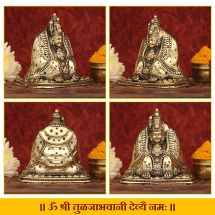 Tulja Bhavani Sacred Tuljapur Bhavani Murti for Puja Room  Decorative Shakti Goddess Statue