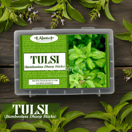 Tulsi Bambooless Dhoop Sticks | Natural Incense for Pooja, Meditation & Temple Use