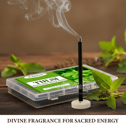 Tulsi Bambooless Dhoop Sticks | Natural Incense for Pooja, Meditation & Temple Use