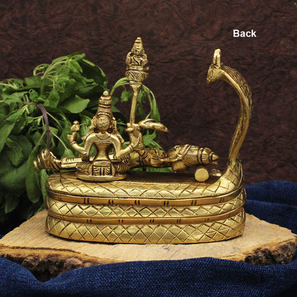 Shree Padmanabhaswamy Bhagwan Idol – Lord Vishnu Reclining on Ananta Shesha with MahaLaxmi Devi | Tirupati Balaji Sri VenkateswaraSwamy Idol Perumal /Maha Vishnu Padmanabhaswamy/AnanthapadmanabhMaha Vishnu Perumal Home Décor Murti