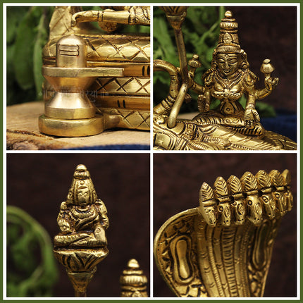 Shree Padmanabhaswamy Bhagwan Idol – Lord Vishnu Reclining on Ananta Shesha with MahaLaxmi Devi | Tirupati Balaji Sri VenkateswaraSwamy Idol Perumal /Maha Vishnu Padmanabhaswamy/AnanthapadmanabhMaha Vishnu Perumal Home Décor Murti