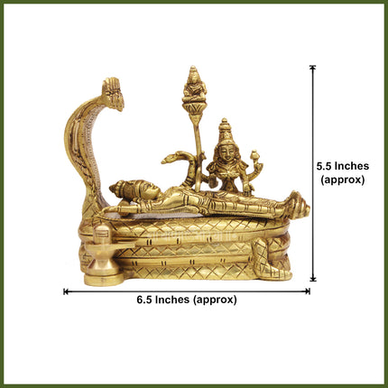 Shree Padmanabhaswamy Bhagwan Idol – Lord Vishnu Reclining on Ananta Shesha with MahaLaxmi Devi | Tirupati Balaji Sri VenkateswaraSwamy Idol Perumal /Maha Vishnu Padmanabhaswamy/AnanthapadmanabhMaha Vishnu Perumal Home Décor Murti