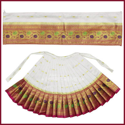 Maharani Mahalaxmi  Saree Vastra/Poshak | Kalash Sthapana Margashirsh Puja| Traditional Dress Poshak for Devi Maa Lakshmi for Pujas - Size of Lehanga 9(Height) x 19 (Length) Inch (9 Inches Poshak)