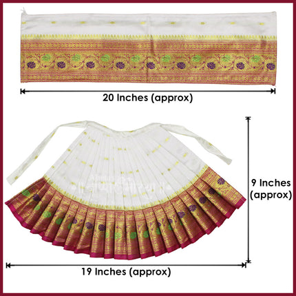 Maharani Mahalaxmi  Saree Vastra/Poshak | Kalash Sthapana Margashirsh Puja| Traditional Dress Poshak for Devi Maa Lakshmi for Pujas - Size of Lehanga 9(Height) x 19 (Length) Inch (9 Inches Poshak)