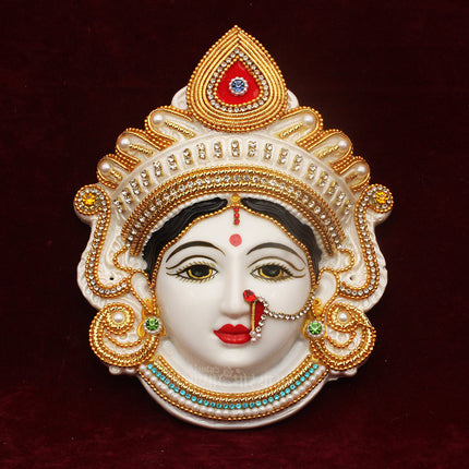Auspicious Mahalaxmi Mata Face for Worship, Kalash Sthapana & Spiritual Decor Decorative Margashirsh Laxmi Mata Face for Kalash Pujan & Traditional Worship