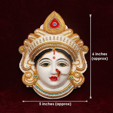 Auspicious Mahalaxmi Mata Face for Worship, Kalash Sthapana & Spiritual Decor Decorative Margashirsh Laxmi Mata Face for Kalash Pujan & Traditional Worship