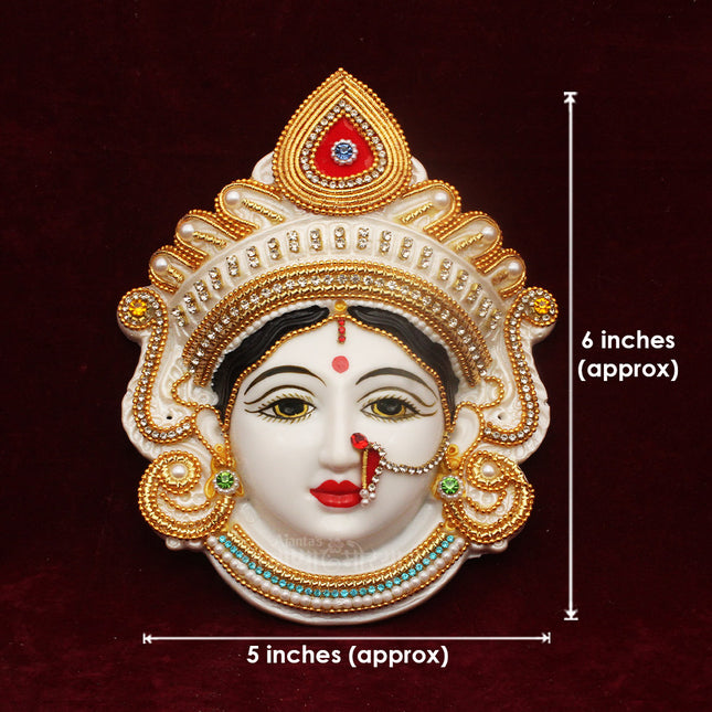 Auspicious Mahalaxmi Mata Face for Worship, Kalash Sthapana & Spiritual Decor Decorative Margashirsh Laxmi Mata Face for Kalash Pujan & Traditional Worship